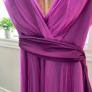 100% silk Rebecca Taylor Magenta flowy dress